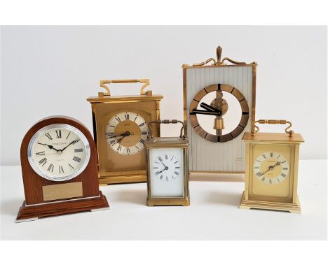 20th CENTURY BRASS CARRIAGE CLOCKwith an enamel dial with Roman numerals, 11cm high, President brass quartz carriage clock, 1