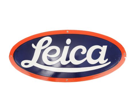 A Leica Enamel Sign, 76cm x 34.5cm, possibly repro