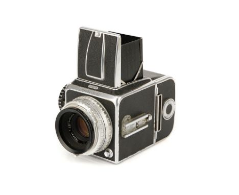 A Hasselblad 1000F Camera, 1956, chrome, serial no. CT20368, with Carl Zeiss Tessar f/2.8 80mm lens, chrome, serial no. 14935