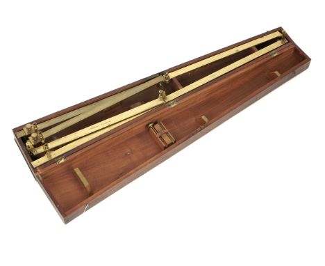 A Brass Pantograph by Adams,  English, c.1800, signed ‘Adams, London’, with ivory wheels, in fitted mahogany case