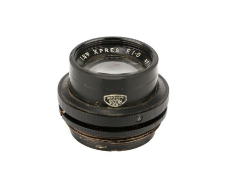 A Ross Xpres f/1.9 1½" Lens, black, serial no. 187884, body, VG, elements, VG, some very light cleaning marks