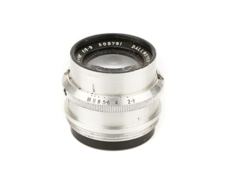 A Dallmeyer Super Six f/1.9 1½" Lens, chrome, serial no. 505791, body, VG, elements, VG, some light coating marks to front el