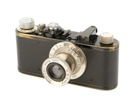 A Leica I Model C Camera, converted from I Model A, 1929, black, serial no. 25175, with Leitz Elmar f/3.5 50mm, 1932, 134543,