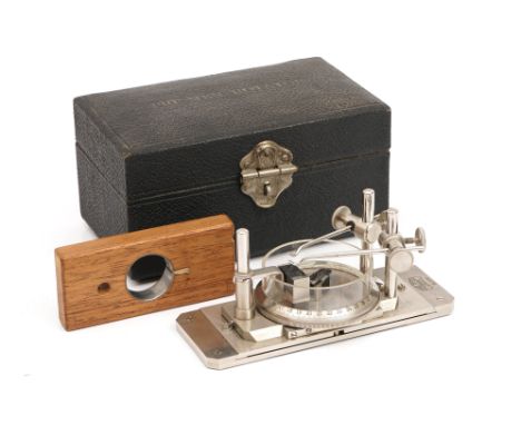A Zeiss 'PRISMEN-ROTATOR' Microscope Accessory, German, c.1890, signed 'CARL ZEISS JENA no. 299', in original faux leather co