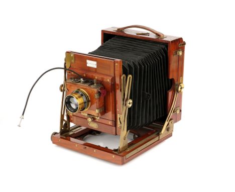 A Sanderson 'Regular Model' Half Plate Mahogany Field Camera, 1900, with Cooke Series III f/6.5 7½" lens, brass, serial no. 6