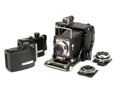 A Graflex Century Graphic Rangefinder Camera, 1949-70, black, serial no. 512031, with Linhof Zeiss-Opton T Tessar f/3.5 105mm