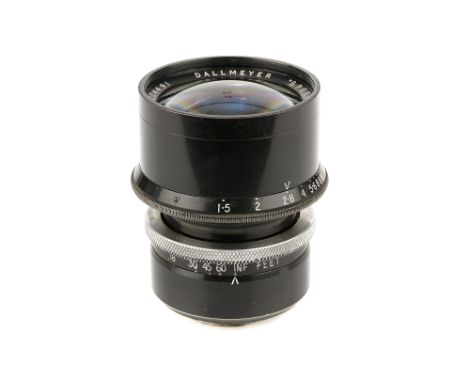 A Dallmeyer Speed f/1.5 3" Lens, black, serial no. 204491, body, VG, Leica screw mount, elements, VG, some light cleaning mar