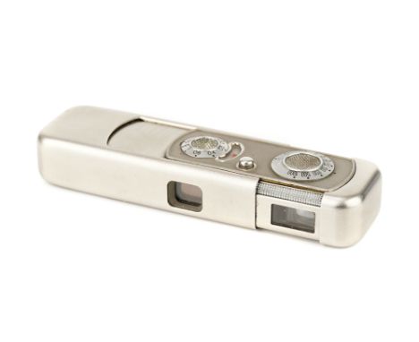 A Minox VEF Riga Sub-Miniature Camera, 1937, chrome, with Microstigmar f/3.5 15mm lens, body, VG, shutter sticking, unable to