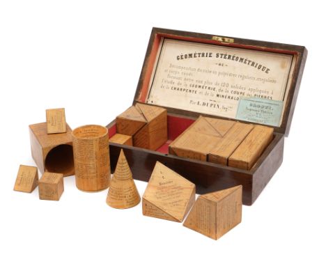 An Exceptionally Fine Mineralogical Geometry Set, c.1850, French, label to lid for 'L. DUPIN Ing eur' and a secondary trade l