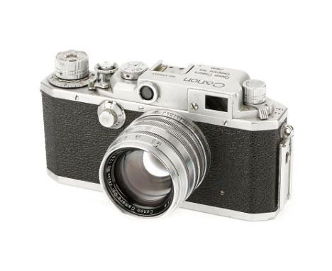 A Canon IIS2 Rangefinder Camera, 1955/56, chrome, serial no. 176417, with Canon f/1.8 50mm lens, chrome, serial no. 129168, b