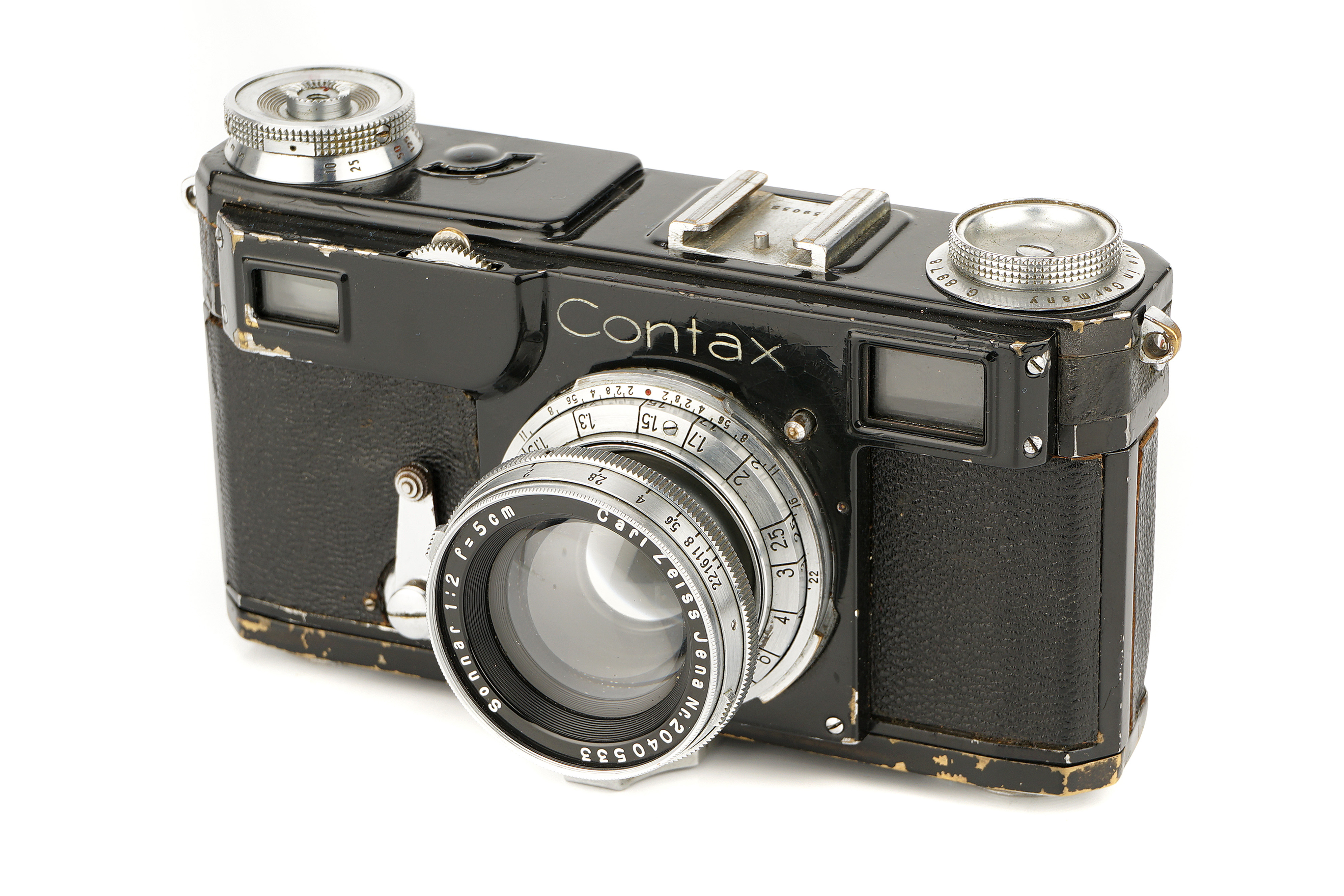 A Zeiss Ikon Contax II Rangefinder Camera, 1936, black paint, serial no