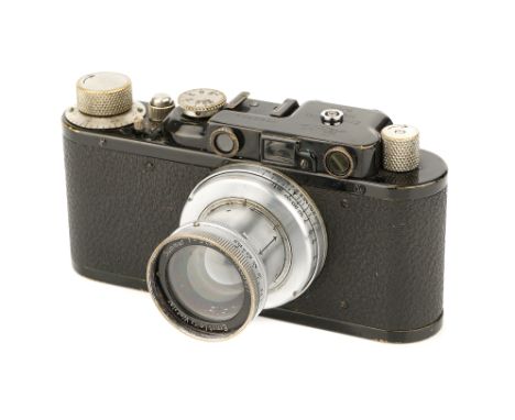 A Leica II Rangefinder Camera, 1932, black, serial no. 93724, with Leitz Summar f/2 50mm lens, chrome, serial no. 285927, bod