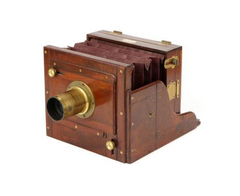 A W. Watson &amp; Sons Half Plate Mahogany Tailboard Camera, 1885-90, 4¾x6¼, serial no. 695, with J. H. Dallmeyer Triple Achr