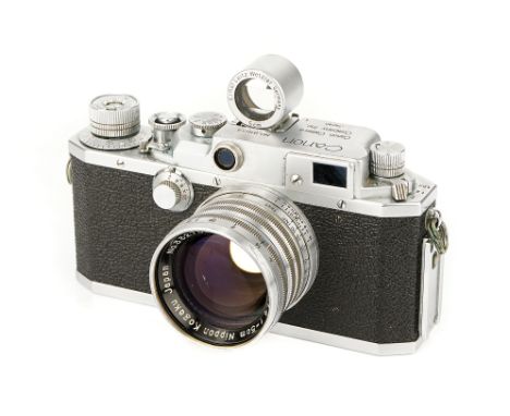 A Canon IID1 Rangefinder Camera, 1952-54, chrome, serial no. 81654, with Nikon Nikkor-S.C. f/1.4 50mm lens, chrome, serial no