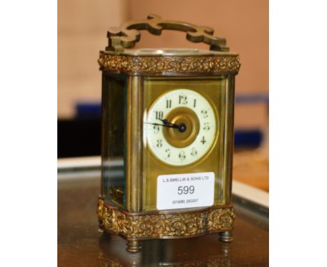 BRASS CASED CARRIAGE CLOCK     