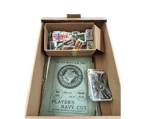 Cigarette cards and similar, three volumes of Celebrities of the Army and a collection of vintage postcards