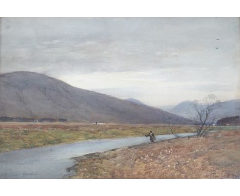 TOM SCOTT RSA (SCOTTISH 1854-1927) THE GED LAKE, ST. MARY'S LOCH Watercolour, signed, inscribed and dated 1913, 36 x 53cm (14
