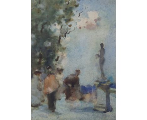 JAMES WATTERSTON HERALD (SCOTTISH 1859-1914) THE STATUE Watercolour, 34 x 24.5cm (13 3/8 x 9 5/8") Exhibited: The Fine Art So