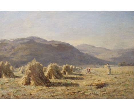 DUNCAN CAMERON (SCOTTISH 1837-1916) HARVEST TIME Oil on canvas, signed, 51 x 77cm (20 x 30 1/4") Condition Report: On close i