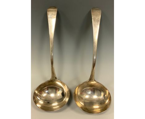 A pair of George III silver sauce ladles, George Smith (III) &amp; William Fearn, London 1797, 3.46ozt (2) 