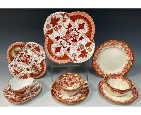 A Wileman and Company Alex pattern tea trio and side plate, number 4024;  a ‘Japan' pattern, royal-shape tea cup and saucer, 