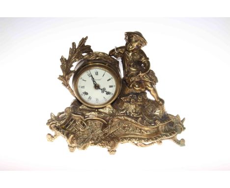 Ornate brass mantel clock