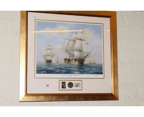 Barry G. Price, The Victory's Approach - Trafalgar 1805, limited edition print, no.27/1805