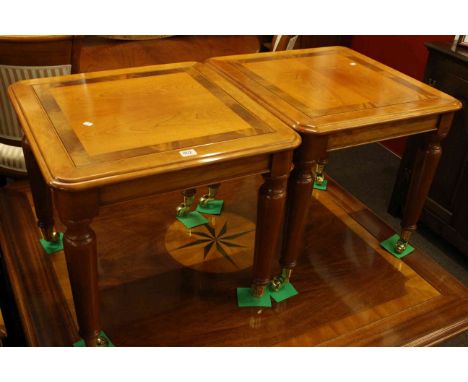Pair Barker & Stonehouse crossbanded lamp tables