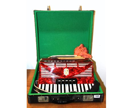A Bandmaster vintage piano accordion and case.