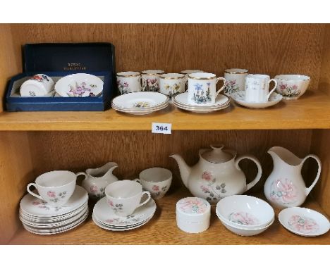 Six Royal Worcester coffee cups and saucers and other china items.