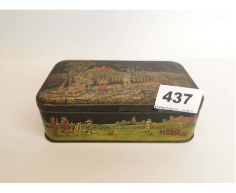 A vintage Queen of Hearts advertising tin and contents.