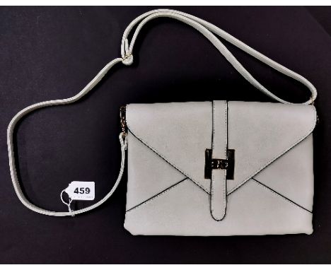 A vintage Hermes envelope grey leather handbag.