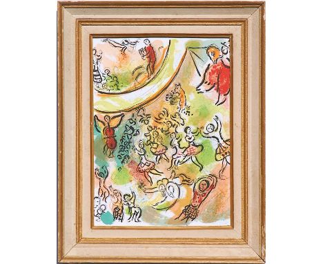 MARC CHAGALL 'Platfond de l'Opera', original lithograph edition 5000, 1965, edition Andre Sauret, 30cm x 21cm, framed and gla
