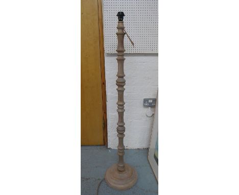 FLOOR LAMP, contemporary turned wood, 134cm H. 