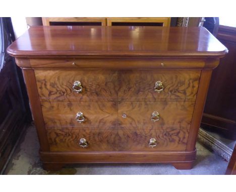COMMODE, with a single frieze drawer above two false drawer fronted doors enclosing a shelf, 117cm W x 92cm H x 46cm D. 
