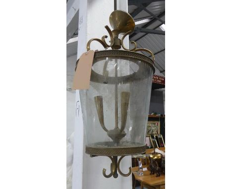 HALL LANTERN, vintage 20th century three branch light, 103cm drop. (slight faults) 