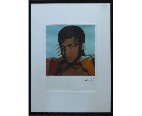 ANDY WARHOL ?Muhammad Ali', from 'Athletes Series', 1977, lithograph, hand numbered limited edition no. 98/100 by Leo Castell