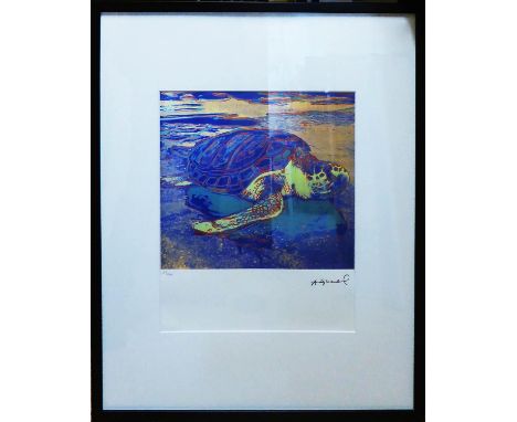 ANDY WARHOL ?Sea Turtle', 1983, from Endangered Species portfolio, lithograph, hand numbered limited edition no. 65/100 by Le