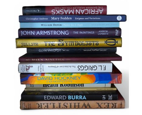 A group of art and antiques reference books:  to include, Whistler, Hockney, Grigg, Philpot, Armstrong and Fedden etc (15). C