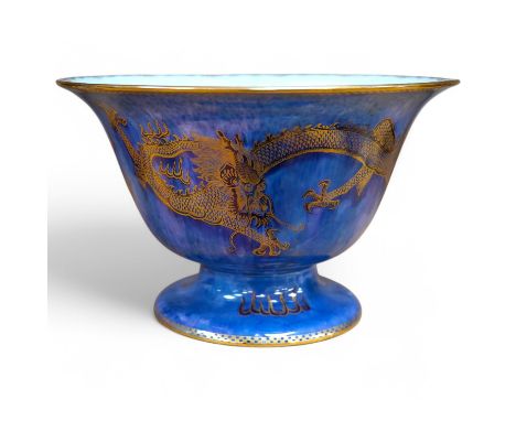 A Wedgwood lustre dragon bowl, numbered 4829 to the base, 22cm in diameter. Condition - good Structurally good; some surface 