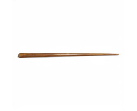 A carved lignum vitae prisoner of war walking stick/fid inscribed, ‘St Helena, 1901, made by, POW’, 90cm in length. Condition