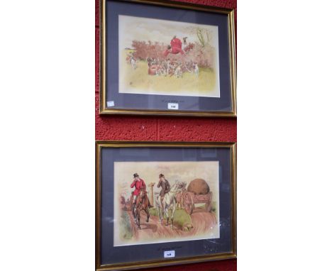 G H Jalland (fl.1888 - 1908), after, a set of four hunting prints, A Good Holding Scent and A Shocking Bad Scent, polychrome 