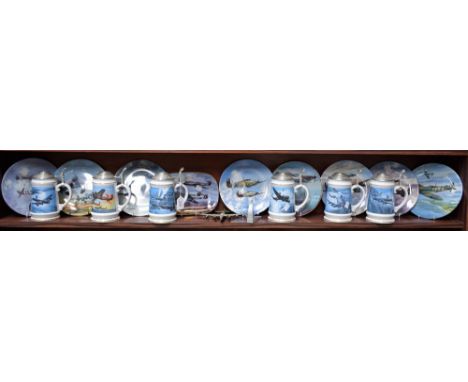 Royal Air Force Interest - a set of six Davenport steins, from The Dambusters Collection, featuring aeroplanes of World War T