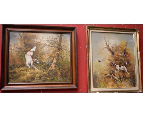 James Ferdinand (20th century)Study of Hunting Houndsigned, oil on canvas, approx 60cm x 50cm; another, similar, 50cm x 60cm 