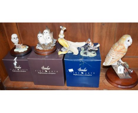 A Border fine arts model, Barn Owl, RB15; a similar, Mouse with Blackberries, Times Of Plenty, BCM02; others, similar owlet, 
