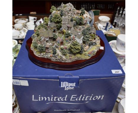 A large Lilliput Lane model, Coniston Crag, boxed, certificate, stand, limited edition 1437/3000