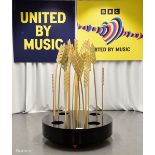 Wheat sheaf stage decoration used in the 'United by Music' performance by Mariya Yaremchuck