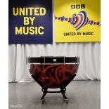 Large prop drums from Kalush Orchestra's live performance of 'Stefania' in the Grand Final opening