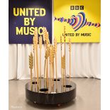 Wheat sheaf stage decoration used in the 'United by Music' performance by Mariya Yaremchuck