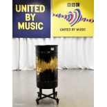 Drum prop from Sam Ryder performance in Grand Final - on wheeled base - Dia 370 x H 920mm
